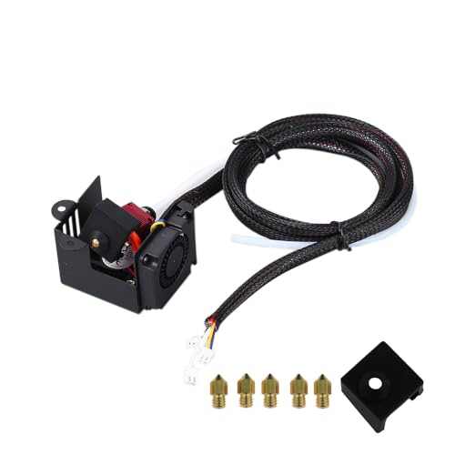 Ender 3 Hotend Upgraded Kit Full Assembled with Nozzles for Ender 3 Ender 3S Ender 3 Pro 3D Printer Parts Replacement 24V 40W Extruder Kit with 1PC Silicone Cover 5PCS 0.4mm Nozzles