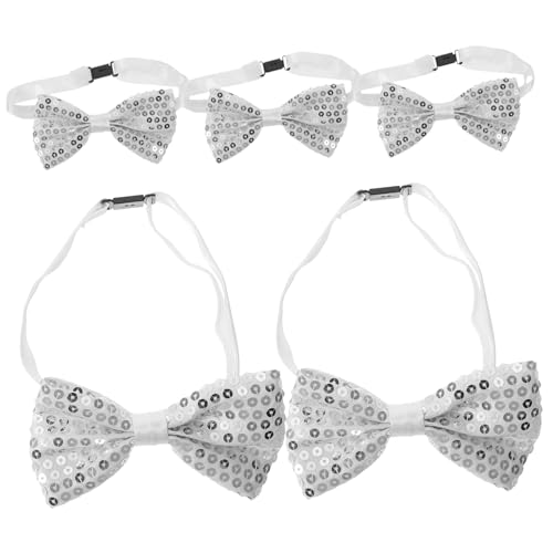 WOFASHPURET Kids' Sequin Bow Ties 5pcs Adjustable Bow Ties for Suit Boys' Girls' Children's Banquet Graduation Stage Performances Durable and Stylish