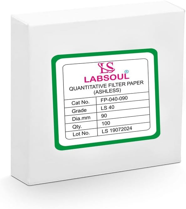 LABTRON Filter Papers, grade 40, 90mm Ashless Filter Paper Quantitative Round Sheets (Pack of 100) Industrial Experiments for Schools or Laboratory Activities by-47