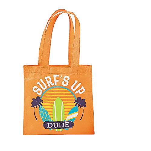 Small Surfboard Beach Party Favor Tote Bags - 12 ct