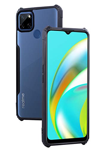 Image of Jkobi Hard PC Crystal Bumper Shockproof Back Cover Case for Realme C12 with Camera Protection (Matte Black)