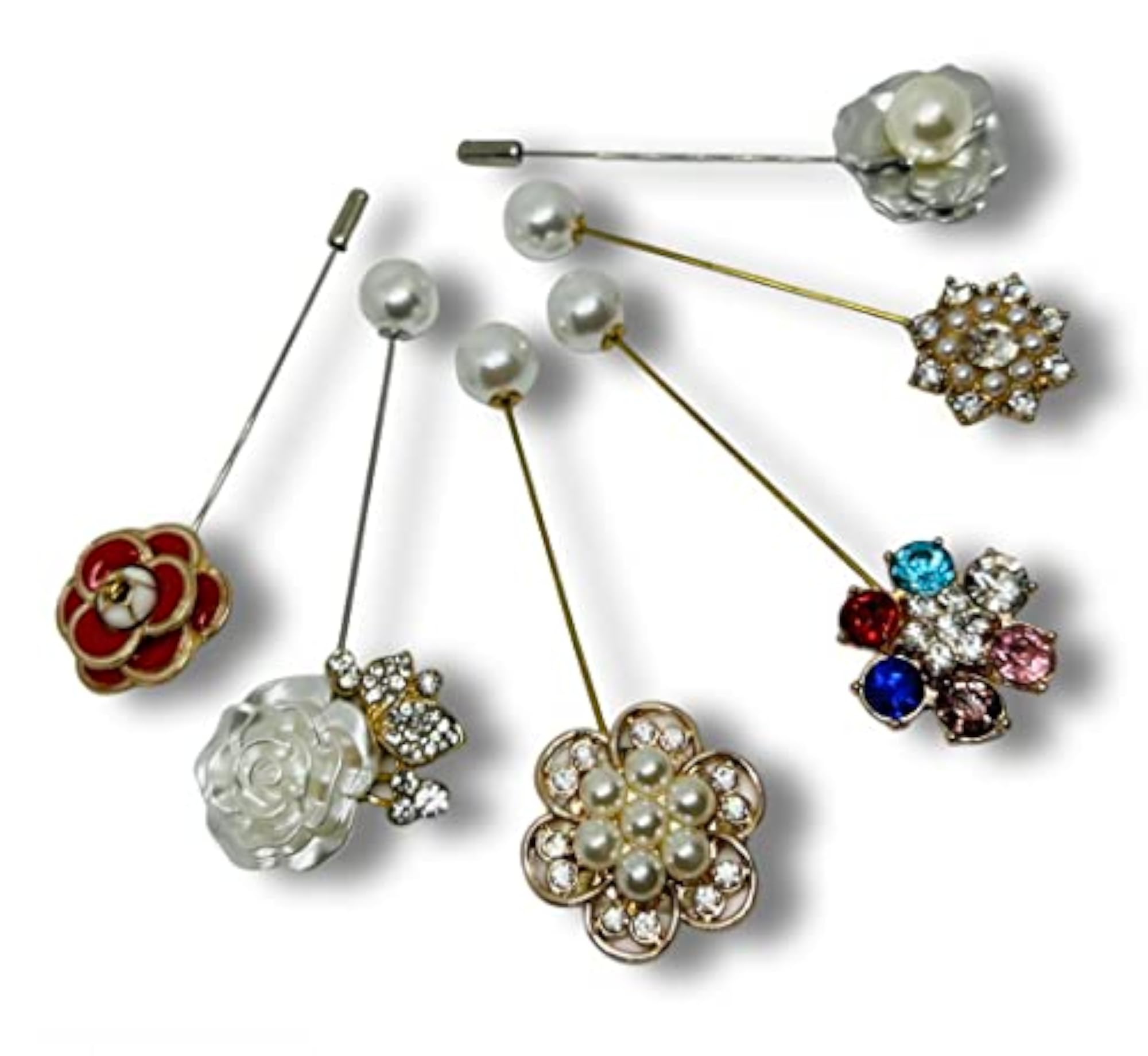 4pc Assorted Scarf Pins & Brooches Set for Women