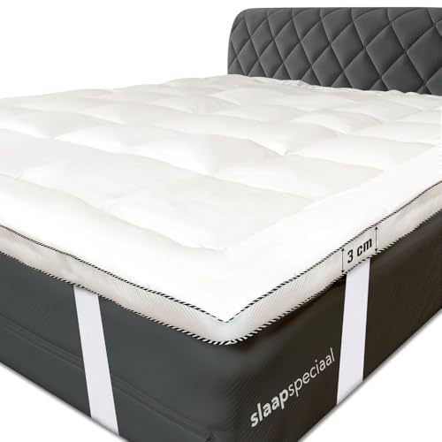 Slaapspeciaal Matratzen-Topper 80x200cm - Ultraweicher 3cm [Luxe Komfort], Atmungsaktives [Airflow Edge] Design - Hypoallergener Bett Topper waschbar - Weiss