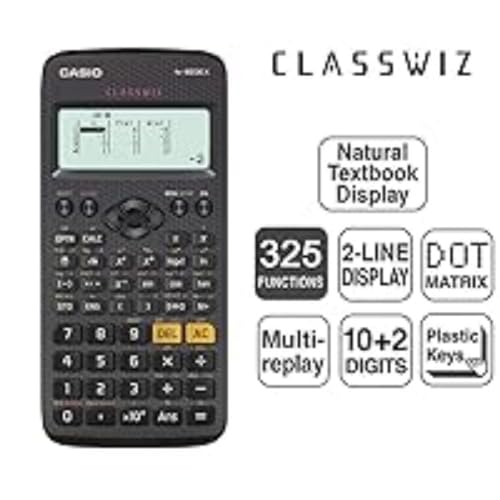 Casio SCHULRECHNER FX-82DE X CLASSWIZ, BATTERIEBETRIEB,Black, Language- German