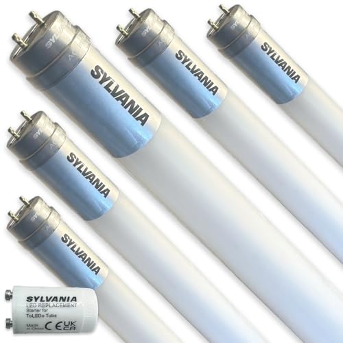 SYLVANIA LED T8 Röhre 90cm | 6500K Tageslichtweiß | Neonröhre Ersatz | 1700 Lumen | 11,3 Watt | Leuchtmittel mit Starter | 5er Pack