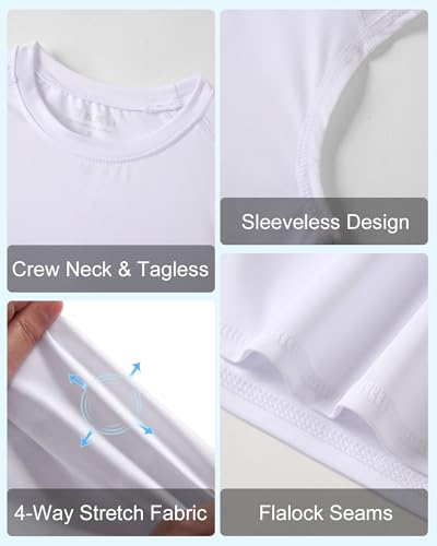 Boys Compression Shirt Sleeveless Youth Basketball Football Baseball Undershirt Quick Dry Kids Athletic Tank Tops 5