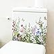 Grüne Pflanze Blätter Blumen WC Aufkleber Selbstklebend Badezimmer Wandaufkleber Grünes Blatt Floral Toilettendeckel Abziehbilder Badezimmer Spülkasten Dekor DIY Deckel und WC Aufkleber Deckel