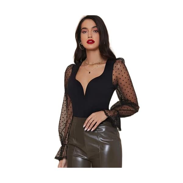 Elyraa Casual Western Stylish Polka Dot Net Top for Jeans Women/Girls Tops - Image 3