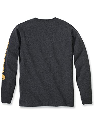 Carhartt Mens Long Sleeve Rib Knit Crew Neck Signature Logo T-Shirt