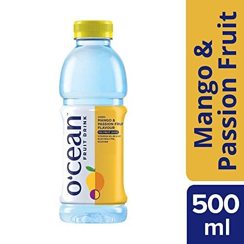 Image of O'CEAN Fruit Water Mango & Passion flavor enriched with vitamins, electrolyte & glucose| 500ml | Pack of 6