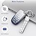 Dargoose Key Fob Cover for Dodge Charger Jeep Grand Cherokee Chrysler Challenger Durango Renegade Journey 2015 2016 2017 2018 2019 2020 Car Keys Shell with Keychain Grey 5 Button