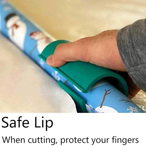 Christmas Wrapping Paper Cutter Tool Tube, Kraft Craft Paper Roll Sliding Line Cut Trimmer for Xmas Gift,Storage Holder & Dispenser W/Embedded Blade,Round Lip to Safer & Easier Cut(3Pack)
