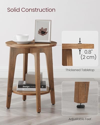 image for VASAGLE MAEZO Collection - Set of 2 Side Tables, 2-Tier Small Round En