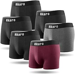 HIKARO bóxer para Hombre, Paquete de 6, Ropa Interior para Hombre, Calzoncillos Retro para Hombre, bóxer de algodón S, M, L, XL, XXL, XXXL