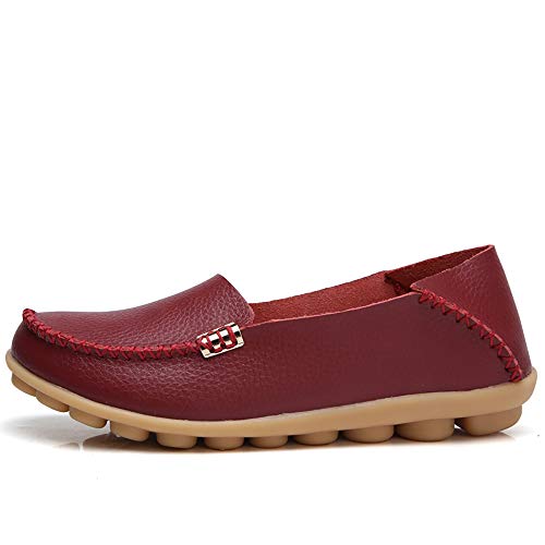 Women's Classic Comfort Leather Penny Loafers Casual Slip-Ons Lightweight Walking Flats Driving Mocs Boat Shoes3