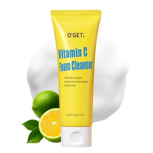 O!GETi Vitamin C Foam Cleanser, Brightening Face Wash with Triple Vitamin C, Upcycled Green Tangerine, Ultra-Fine Micro Bubbles, 4.2oz