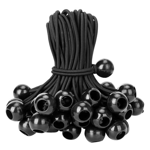 Tendeurs élastiques avec Boule,Tendeur bâche, Sandow Elastique, pour Bâches,Tentes de Camping,Auvents, Bannières,Pavillon,Rideaux Harnais D’Extension,Support de...