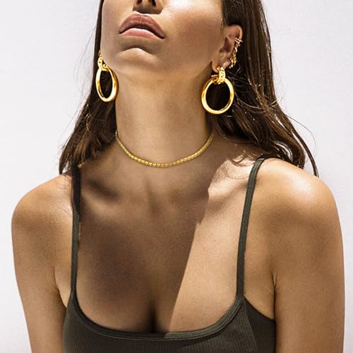 Suplight Cuban Link Chain for Men Women, Stainless Steel/Black/18K Gold Plated Figaro Chain Necklace 4mm/6mm/9mm Wide Cuban Chain Necklace, Hip Hop Jewelry 18"-30"3