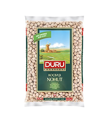 Duru Chickpeas 9 mm 88.2oz (2500 g), 100% Natural and Certificated, Non-GMO, Great for Falafel, Hummus and Vegan Recipes, Gluten Free