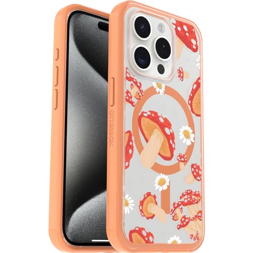 OtterBox iPhone 15 Pro (Only) Symmetry Series Clear Case - Fungi (Orange), Snaps to MagSafe, Ultra-Sleek, Raised Edges Protect Camera & Screen - image 5