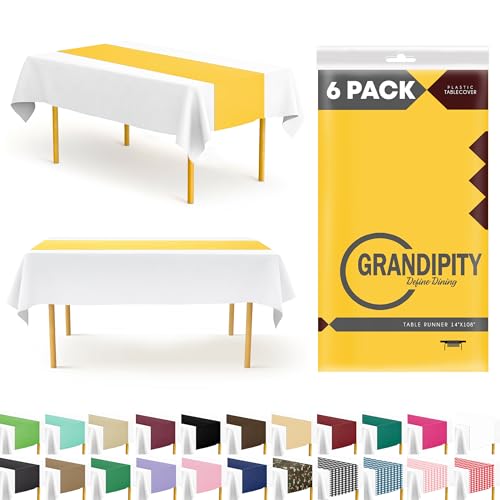 Grandipity Disposable Table Runner for Parties 6 Pack (14 x 108 Inch) by Grandipity - Used condition - US$12.74
