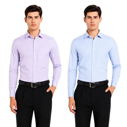Image of Men's Solid Formal Shirt | Premium Cotton Rich Full Sleeves Shirt | Comfort Fit Office Wear Shirt with Single Chest Pocket | Stylish Casual & Formal Shirt for Men