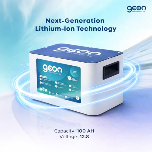 Image of Geon GE1500⁺ 12.8V 100Ah Lithium-Ion Inverter Battery, 3+ Hours Backup, Fast Charging, Longer Life, Smart BMS, Compatible with Different Types of Inverter, Eco-Friendly Power Backup for Home & Office