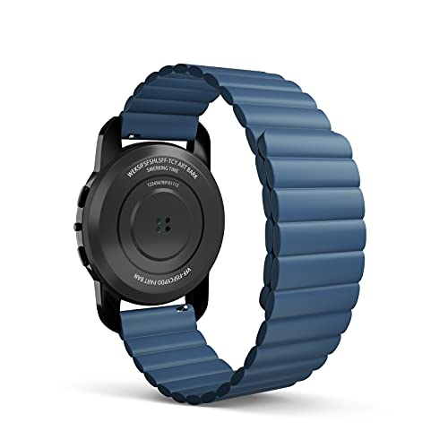 Bracelet de montre intelligente 22mm en silicone souple avec barres à ressort intégrées