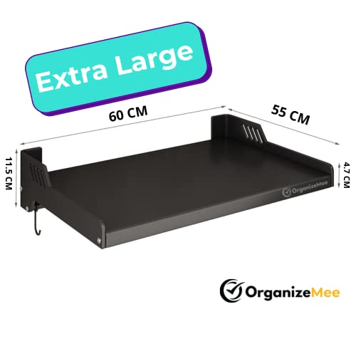 Image of OrganizeMee Extra Large for Big Microwave Oven Microwave Wall Mount Stand Rack Shelf Metal Stand Kitchen Organizer,Racks and Shelves 15-38 LTR,Size: 60 CM Wide 55 cm Deep (Extra Large)