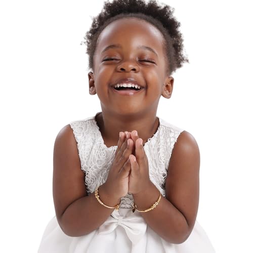 Ethlyn MY378 2Pcs/Lot Christmas Gifts For Baby Girls Gold Plated Adjustable Beads Kids Baby Bells Bracelet Bangle Birthday Gifts  thumb #1