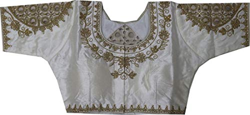 Blouse Saree Designer Party Wear Readymade Blouse Saree Woman Designer Indian Style Padded Blouse for Saree Crop Top B 519 Off White