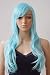 Long Anime Cosplay Synthetic Wig 10 Colors Full Wig with Bangs Layered Curly Wavy 23'' / 58cm+Stretchable Elastic Wig Net for Women Girls Lady Fashion(light blue)