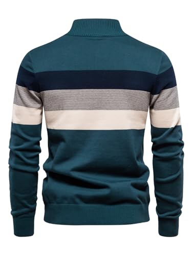 Men's Quarter Zip Pullover Sweaters Lightweight Mock Neck Long Sleeve Knit Sweater for Men4