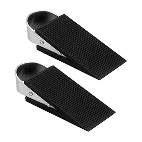 Geila Door Stopper Wedge 2 PCS Large Heavy Duty Rubber Door Stopper Non-Slip Doorstops for Office Home Used (2 Pack rubber) Cover
