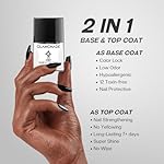 Base Top Coat Nail Polish: 2 in 1 Clear Quick Dry Nail Polish Color Protection Long Lasting Shine Polish Resists Smudging Chipping Fading Fast Air Dry Nail Coat for Women - Image 2