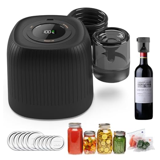 Kit selador a vácuo elétrico Mason, seladora a vácuo inteligente automática, compatível com armazenamento de alimentos, vedação de sacos a vácuo, garrafas de vinho, frascos de vidro de boca larga e de