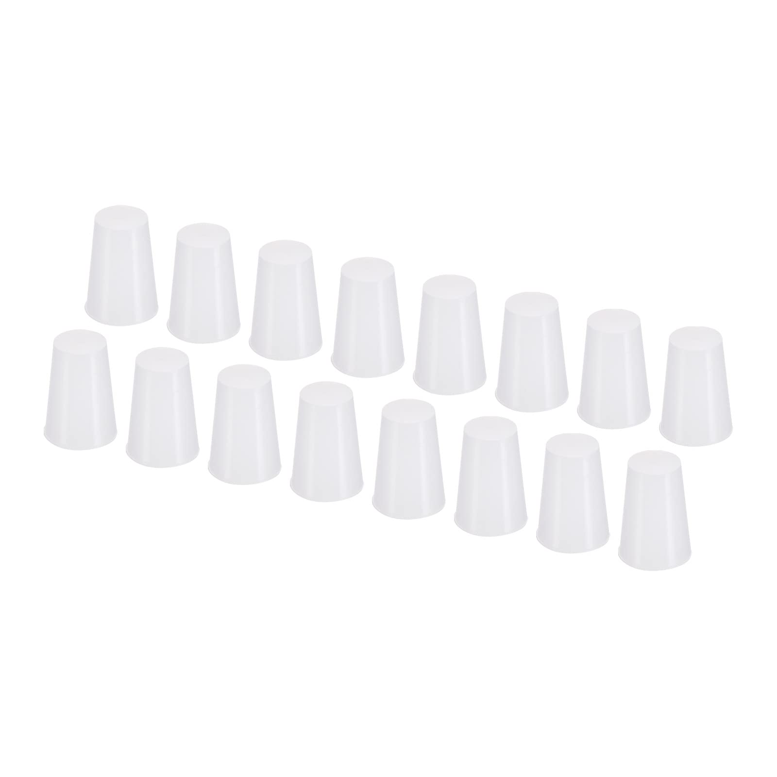 YOKIVE 20Pcs Silicone Rubber Stoppers, Tapered Plugs with High-Temperature Resistance | Protect Hole, Great for Lab Industry (White, 11mm to 15mm)
