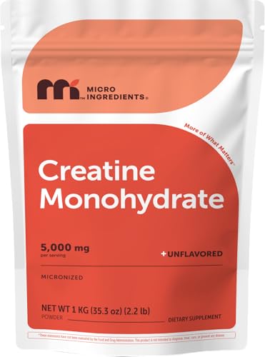 Micro Ingredients Creatine Monohydrate Powder 1kg (200 servings)