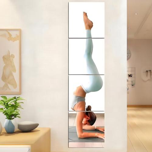 EONAZE Spiegel zum Kleben Spiegelfliesen Selbstklebend Groß HD Glas 35x35cm