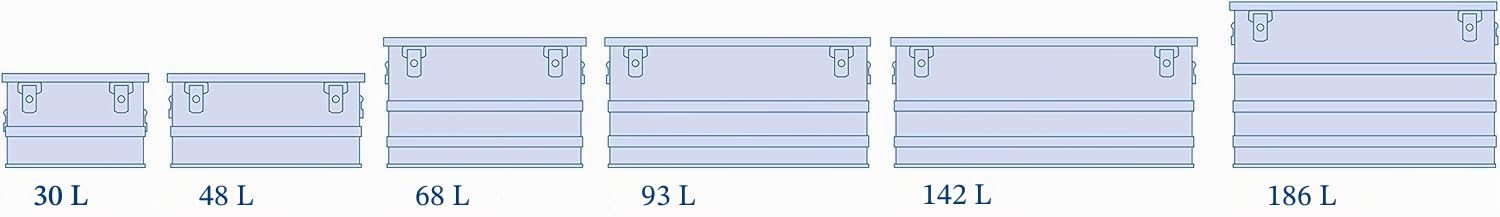 ALUTEC Classic 68 aluminium box (Capacità 68 litri, Dimensioni interne (L x A x P) 550 X 350 X 355 mm / esterne (L x A x P) 575 X 385 X 375 mm, Contenitore, Contenitore in alluminio) 11068