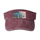 Hong Kong Stampa Sport Sun Visor Cappelli Vuoto Top Baseball Regolabile Sun Cap per Uomo Donna, Rosso, taglia unica