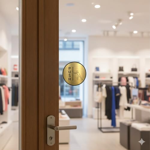Image of PUSH PULL Room Sign 6 INCH * 6 INCH Self-Adhesive Sign for Business Office Corporate Hotel, Company, Factory, Club, Commercial, Malls.
