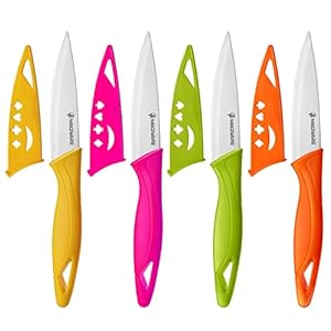 Paring Knife, 8PCS Paring Knife Set with Cover, Small Kitchen Vegetable Fruit Knives, 3.5 Inch Ultra Sharp PP Handle