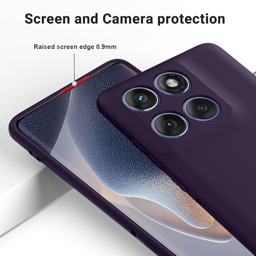 Image of Back Cover | Full Camera Protection | Premium Liquid Silicon Case | Flexible Bumper Case for Motorola Moto Edge 60 5G / Edge 60 Fusion 5G (Purple)