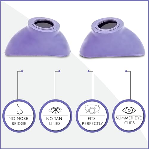 Image of Super Sunnies Slim Flex UV Eye Protection, FDA Compliant Individual Tanning Goggles Eyeshields (Lavender)