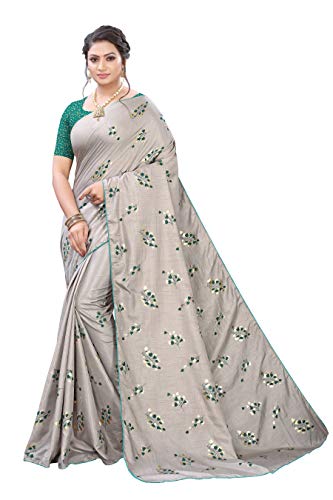 Image of AKHILAM Silk Blend Women's Floral Brocade Saree With Unstitched Boluse Piece(Srdh37 Parent)