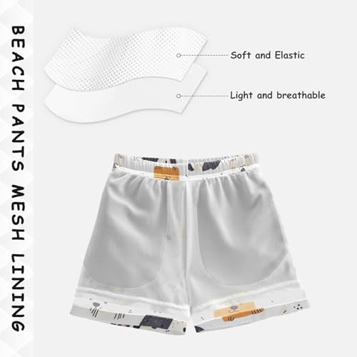 Pigsaly Boys' Swim Board Shorts Funny Puppy White Black Dog Boy's Swim Trunks Kids Swimwear XS4