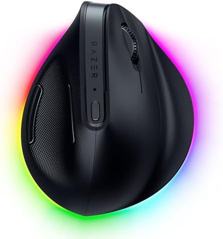 Razer Pro Click V2 Vertical - Sağ elini kullanan kullanıcılar için dikey ergonomik kablosuz fare - AI İstemi Yardımı - 30K Optik Sensör - Windows & Mac (9 aya kadar pil ömrü) Siyah — Amazon ürün görseli