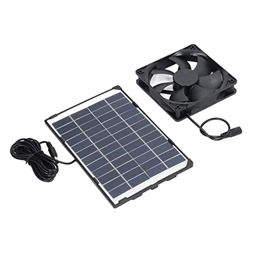 LANTRO JS Ventilador alimentado por painel solar, 6 W 12 V mini ventilador portátil para animais de