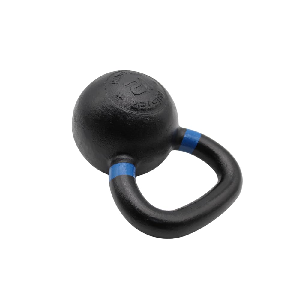 RUSTER Kettlebell Cast Iron 4-32kg Pesa Rusa Hierro Fundido con Revestimiento en Polvo - Pesa para Entrenamiento de Fuerza, Resistencia y Equilibrio - Codificación por anillo colores